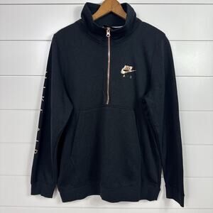 Nike Air Long Sleeved 1/2 Zip Pullover Sweatshirt Black sz M